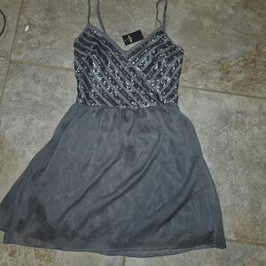 Hollister Charcoal Sequin Mini Dress
